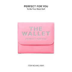 Hot Purse Ins Women's Fashion All-match Letter Small Purse Large Capacity Coin Purse Three-fold Wallet