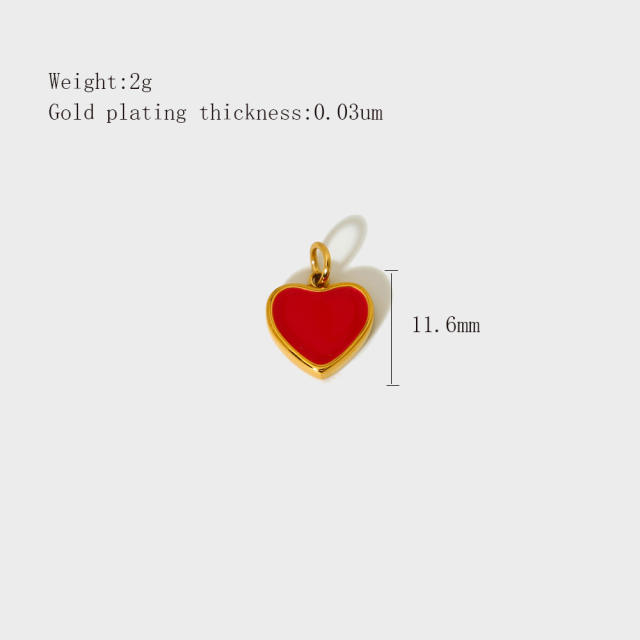 Stainless Steel Heart-Shaped Pendant DIY Accessories 18K Gold-Plated Non-Fading Accessories