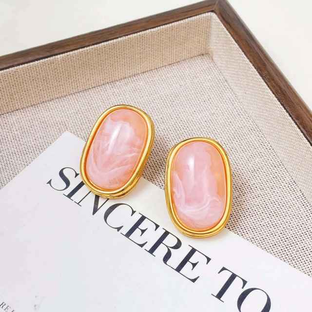 Easy match colorufl resin stainless steel earrings studs earrings for women