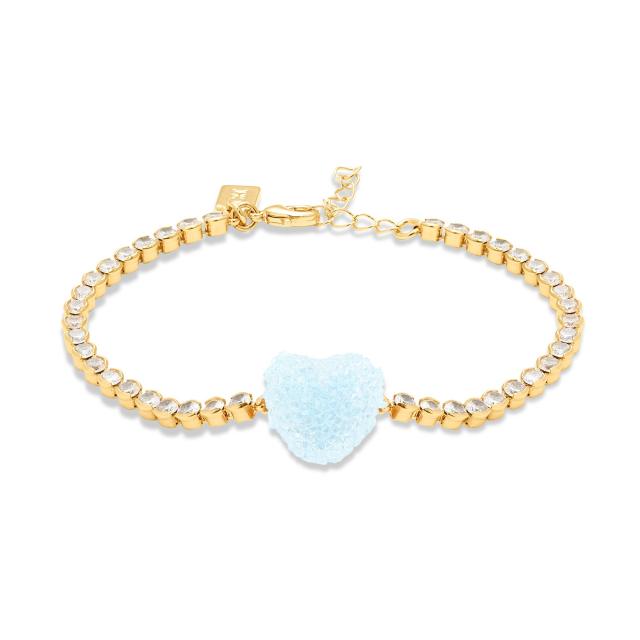 Sweet Heart Candy Bracelet with Colorful diamond Chain Dopamine bracelet