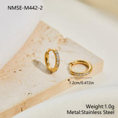 316L Stainless Steel earrings Diamond-Studded Plain Hoop Earrings