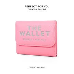 Hot Purse Ins Women's Fashion All-match Letter Small Purse Large Capacity Coin Purse Three-fold Wallet