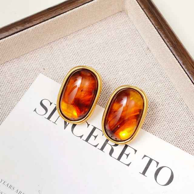 Easy match colorufl resin stainless steel earrings studs earrings for women