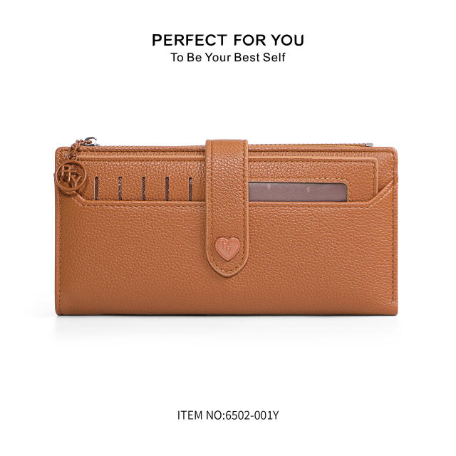 Women's Long Zipper Wallet PU leather Large Capacity Multi-Card wallet