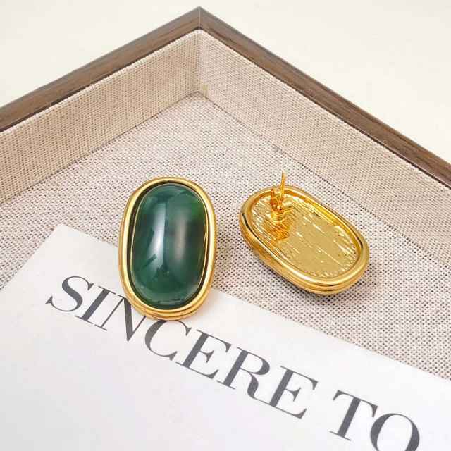 Easy match colorufl resin stainless steel earrings studs earrings for women