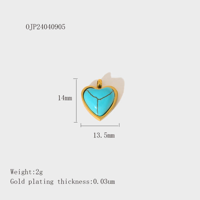 Stainless Steel Heart-Shaped Pendant DIY Accessories 18K Gold-Plated Non-Fading Accessories