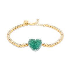 Sweet Heart Candy Bracelet with Colorful diamond Chain Dopamine bracelet