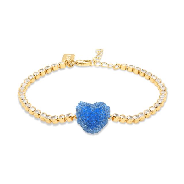 Sweet Heart Candy Bracelet with Colorful diamond Chain Dopamine bracelet