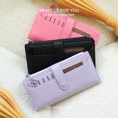Women's Long Zipper Wallet PU leather Large Capacity Multi-Card wallet