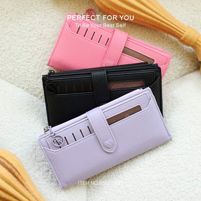 Women's Long Zipper Wallet PU leather Large Capacity Multi-Card wallet