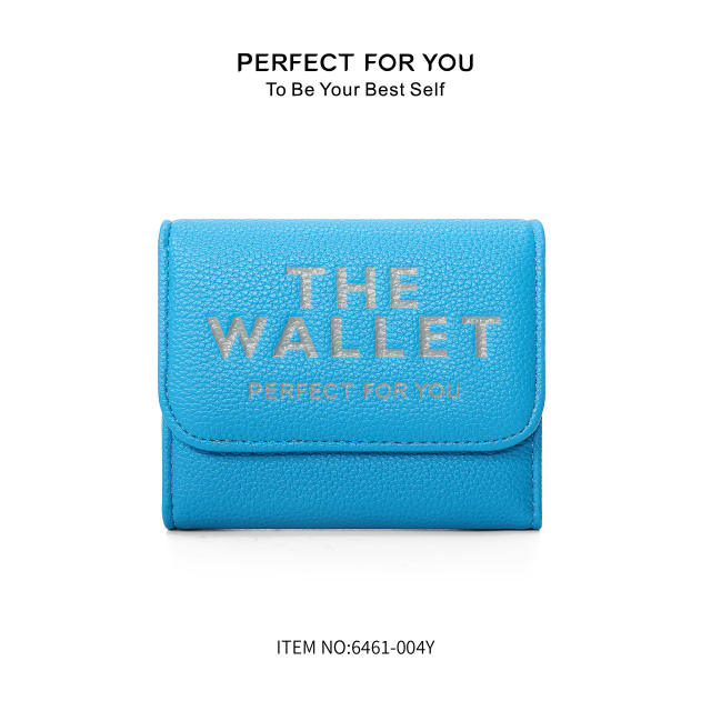 Hot Purse Ins Women's Fashion All-match Letter Small Purse Large Capacity Coin Purse Three-fold Wallet