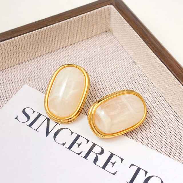 Easy match colorufl resin stainless steel earrings studs earrings for women