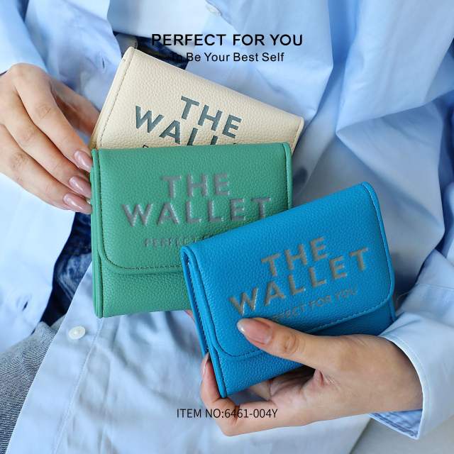 Hot Purse Ins Women's Fashion All-match Letter Small Purse Large Capacity Coin Purse Three-fold Wallet