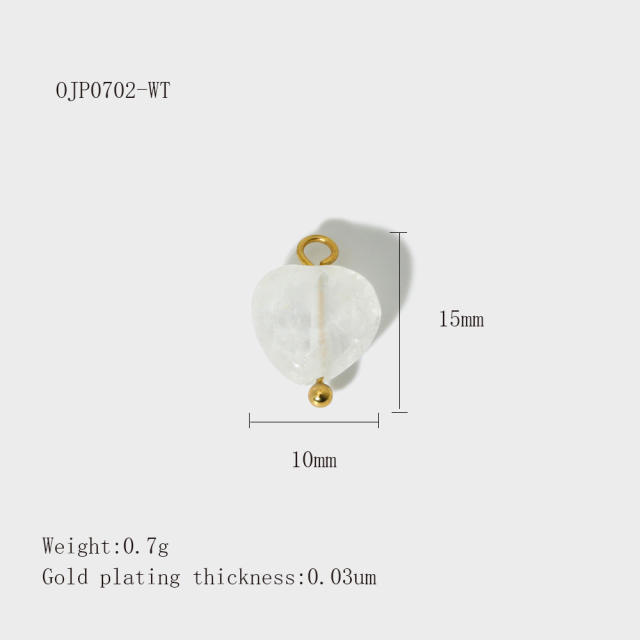 Stainless Steel Heart-Shaped Pendant DIY Accessories 18K Gold-Plated Non-Fading Accessories