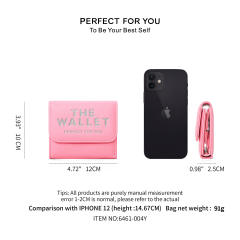 Hot Purse Ins Women's Fashion All-match Letter Small Purse Large Capacity Coin Purse Three-fold Wallet