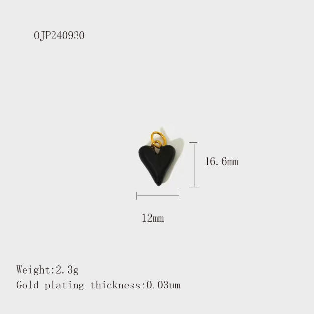 Stainless Steel Heart-Shaped Pendant DIY Accessories 18K Gold-Plated Non-Fading Accessories