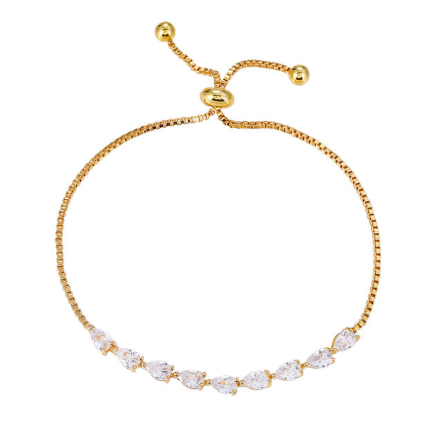 Micro-Encrusted Water Drop Zircon Bracelet for Women
