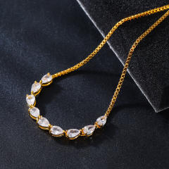 Micro-Encrusted Water Drop Zircon Bracelet for Women