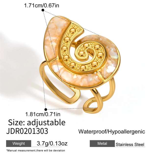 Summer holiday beach style stainless steel rings