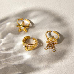 Summer holiday beach style stainless steel rings