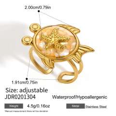 Summer holiday beach style stainless steel rings