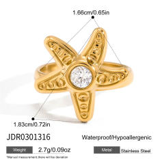 Summer holiday beach style stainless steel rings