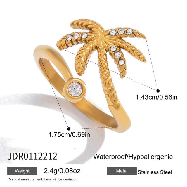 Summer holiday beach style stainless steel rings