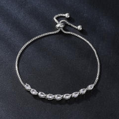 Micro-Encrusted Water Drop Zircon Bracelet for Women