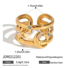 Summer holiday beach style stainless steel rings