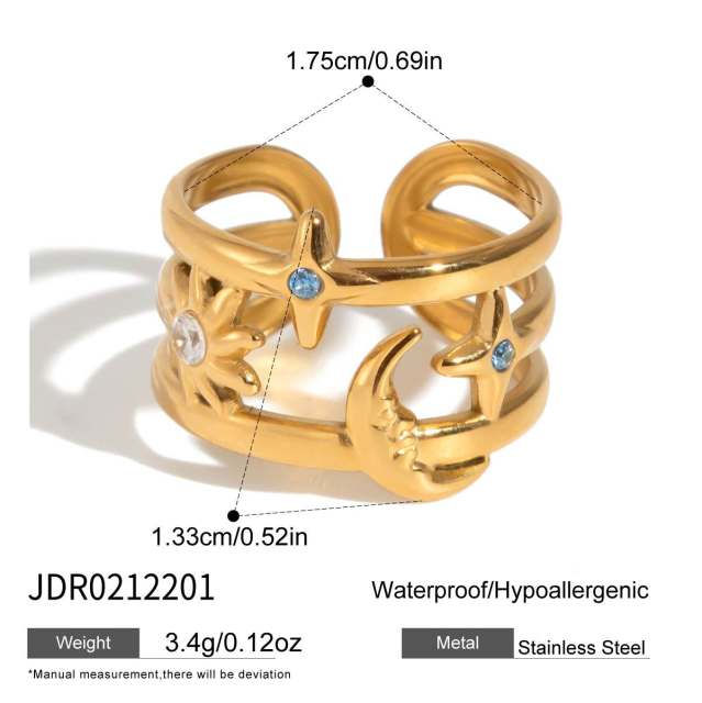 Summer holiday beach style stainless steel rings