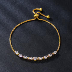 Micro-Encrusted Water Drop Zircon Bracelet for Women