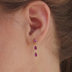 Summer colorful cubic zircon geometric stainless steel earrings