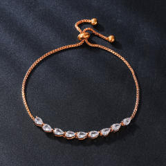 Micro-Encrusted Water Drop Zircon Bracelet for Women