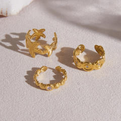 Summer holiday beach style stainless steel rings