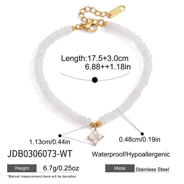 Stainless Steel Natural Stone Bracelet Beaded Jewelry colorful bead bracelet for women