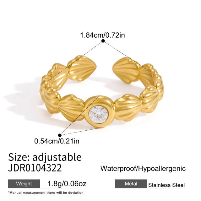 Summer holiday beach style stainless steel rings