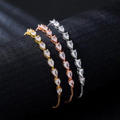 Micro-Encrusted Water Drop Zircon Bracelet for Women