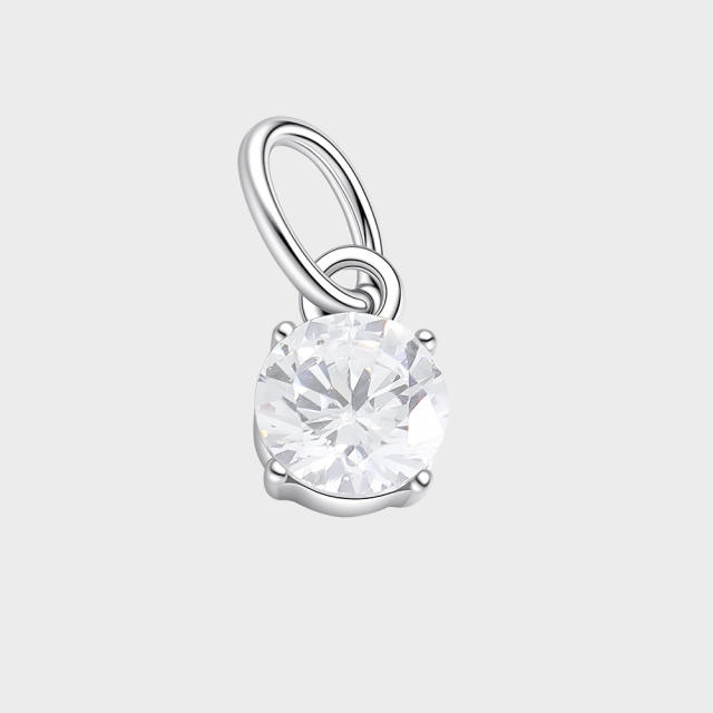 Stainless Steel Mixed Zircon Pendants Geometric Shape Gold and Silver Charms DIY Jewelry Accessories