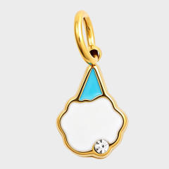 316L enamel Cute Unicorn Baking Cookie Fun Keychain stainless steel charm diy jewelry accessory