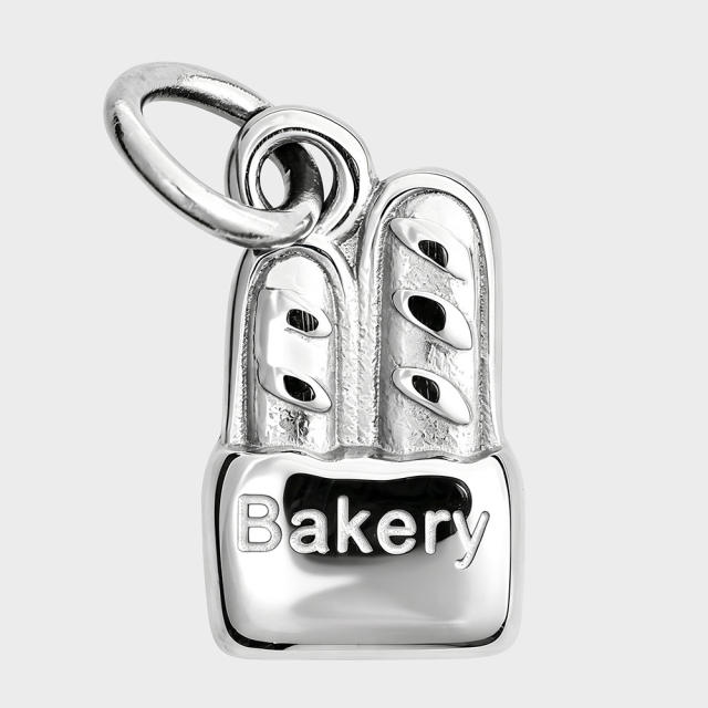 316L enamel Cute Unicorn Baking Cookie Fun Keychain stainless steel charm diy jewelry accessory