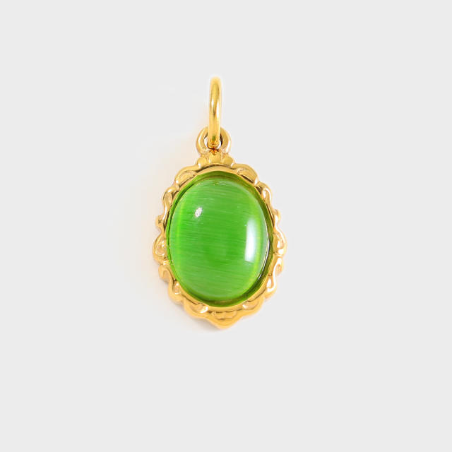 Stainless Steel Mixed Zircon Pendants Geometric Shape Gold and Silver Charms DIY Jewelry Accessories