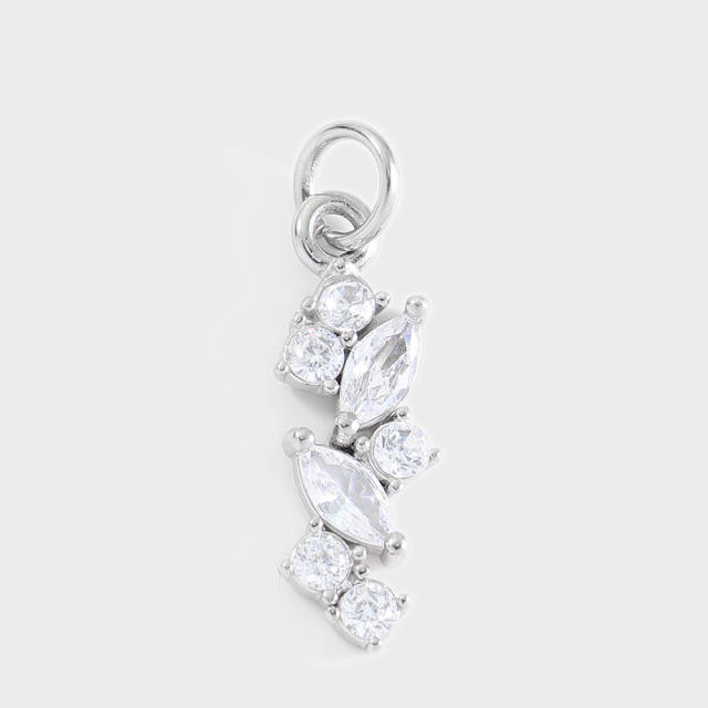 Stainless Steel Mixed Zircon Pendants Geometric Shape Gold and Silver Charms DIY Jewelry Accessories