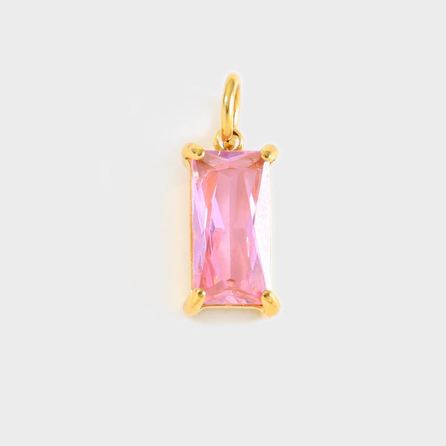 Stainless Steel Mixed Zircon Pendants Geometric Shape Gold and Silver Charms DIY Jewelry Accessories