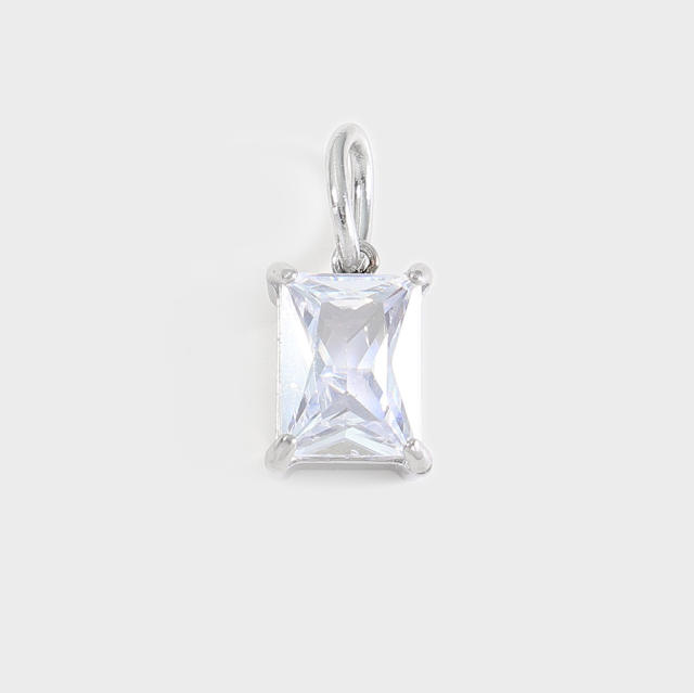 Stainless Steel Mixed Zircon Pendants Geometric Shape Gold and Silver Charms DIY Jewelry Accessories