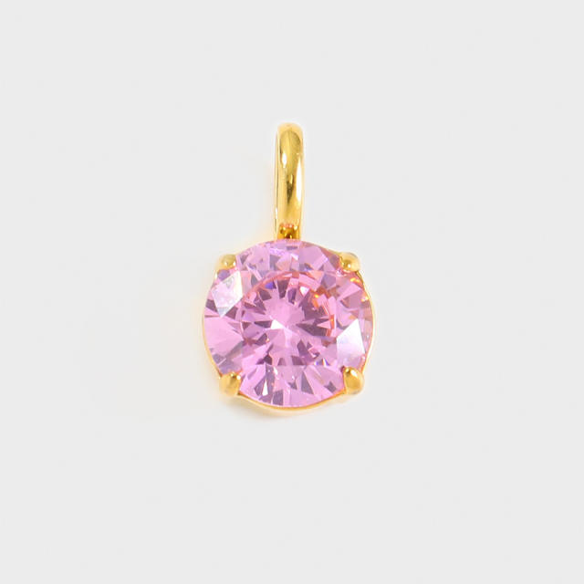 Stainless Steel Mixed Zircon Pendants Geometric Shape Gold and Silver Charms DIY Jewelry Accessories