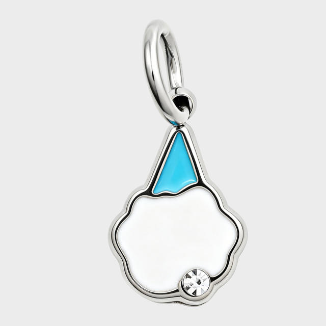 316L enamel Cute Unicorn Baking Cookie Fun Keychain stainless steel charm diy jewelry accessory