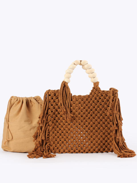 New Cotton Rope Hand-Woven Handbag for Seaside Vacation