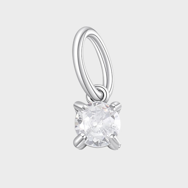 Stainless Steel Mixed Zircon Pendants Geometric Shape Gold and Silver Charms DIY Jewelry Accessories