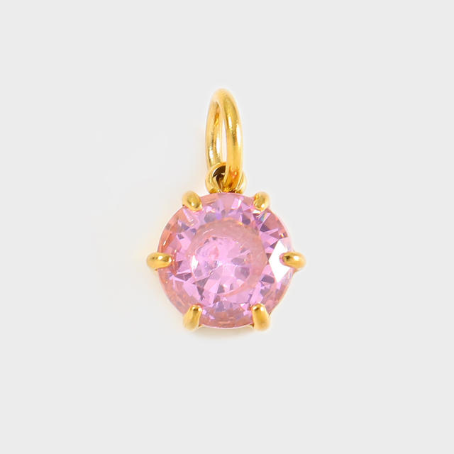 Stainless Steel Mixed Zircon Pendants Geometric Shape Gold and Silver Charms DIY Jewelry Accessories
