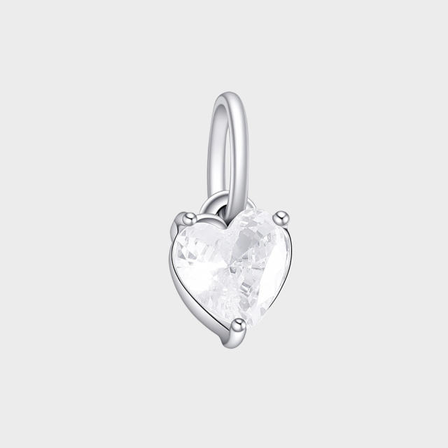 Stainless Steel Mixed Zircon Pendants Geometric Shape Gold and Silver Charms DIY Jewelry Accessories